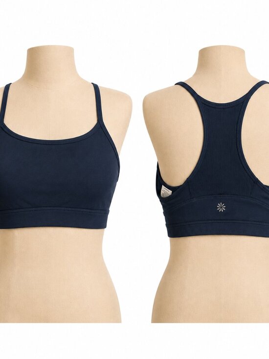 Athleta Other - Athleta Navy, Ribbed, Razor Back, Unpadded, Sports Bra- M